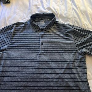 Puma Golf Navy striped polo
